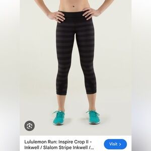 Lululemon Black Striped Crop Leggings